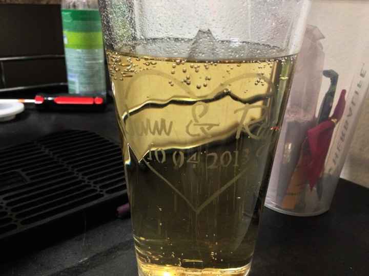 Wedding favors - Etched glasses from DollarTree