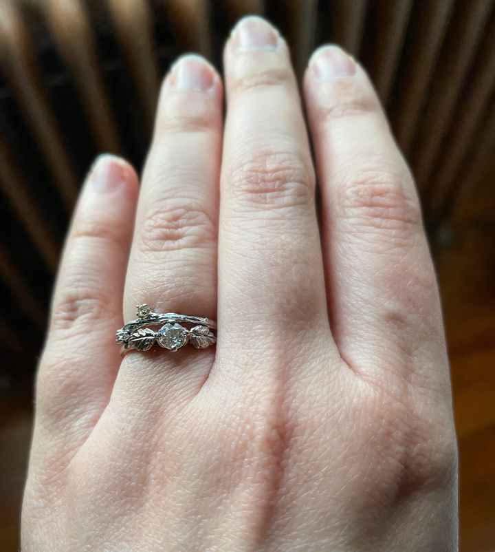 My wedding band came today!  Advice on how to wear it... 4