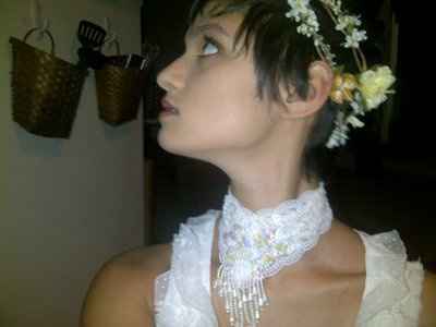 Makeup trial/head piece and necklace