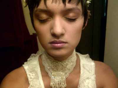Makeup trial/head piece and necklace