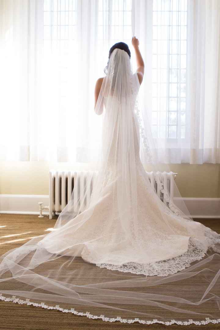 What kind of viel with a lace dress?