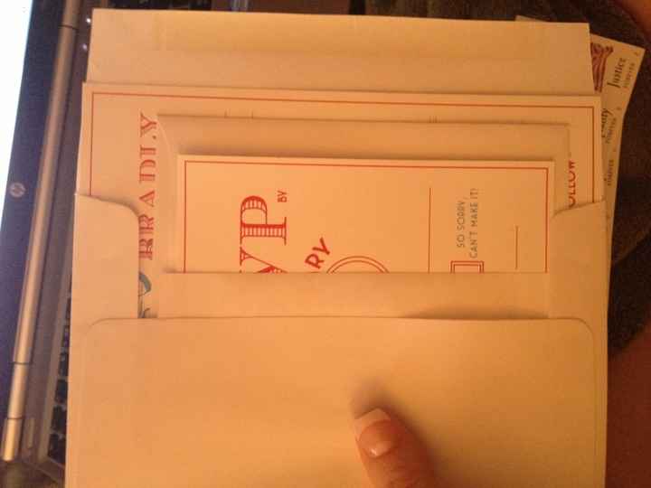 Which order do the invites & RSVP cards go in??