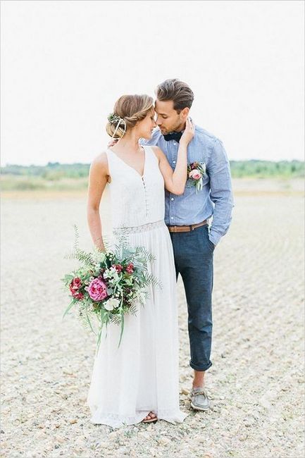 Kauai Casual Beach Wedding Bride Wearing Off White What Does Groom