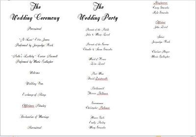Ceremony progams