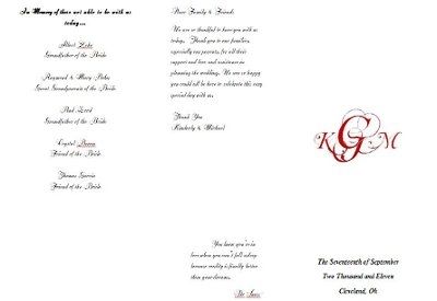 Ceremony progams