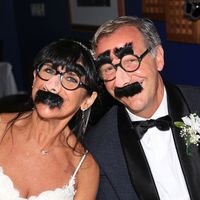 Also obligatory Groucho faces.  Yes, all the guests wore them.  My family is a little quirky.