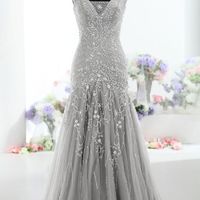 Gray wedding dress - 1