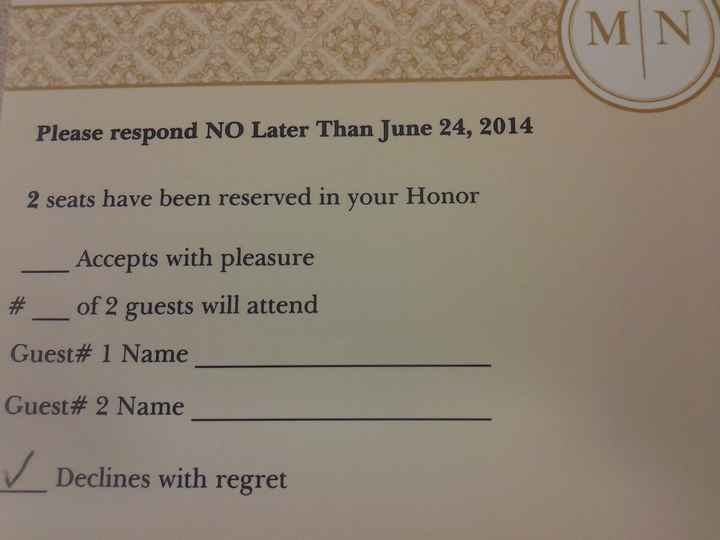 PSA Reminder: Number the RSVP response cards