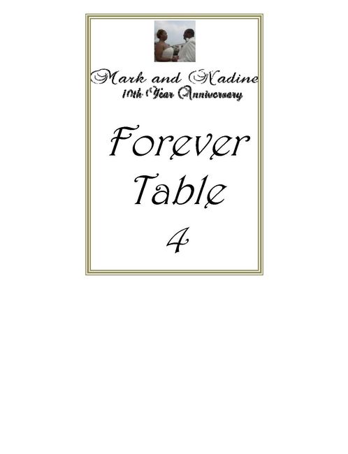 Table Numbers With Names