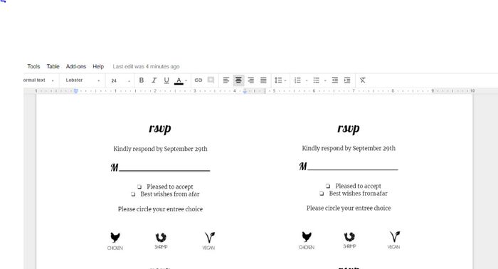 rsvp cards