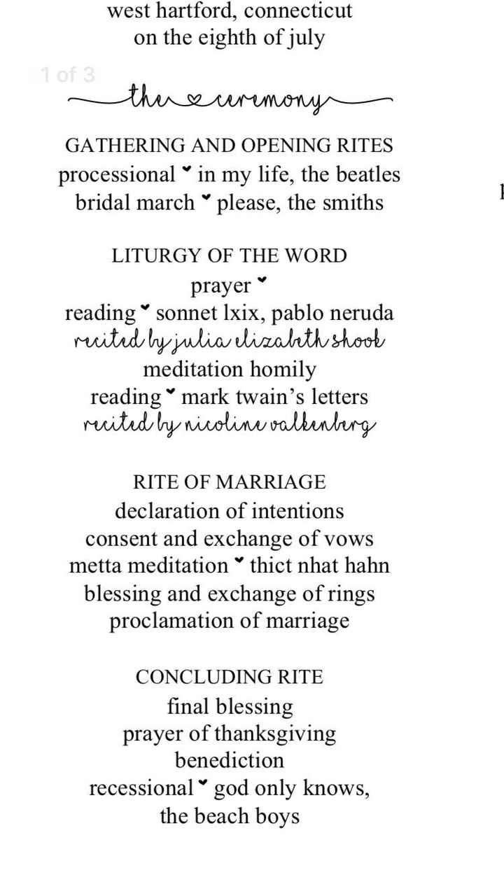 Ceremony Script!