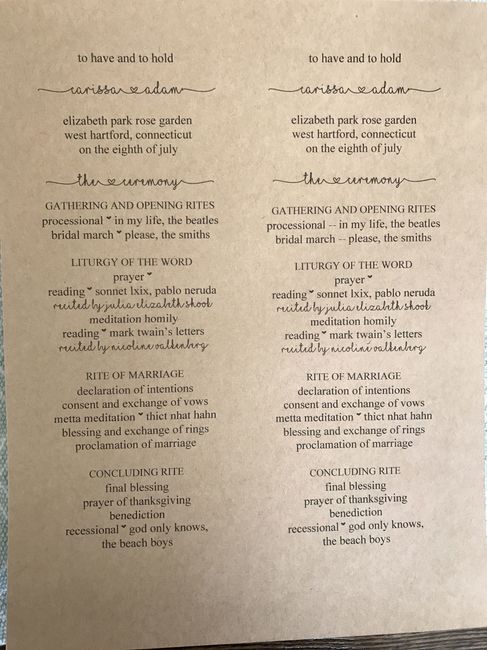 Wedding programs?