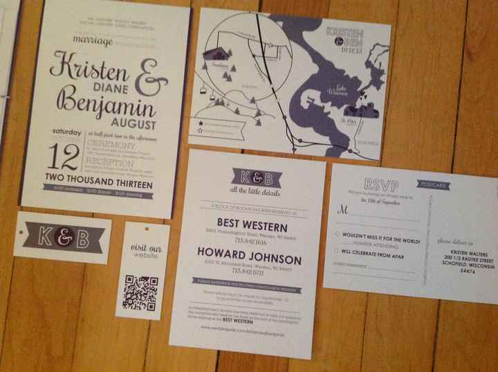 DIY Purple and Grey Invitations