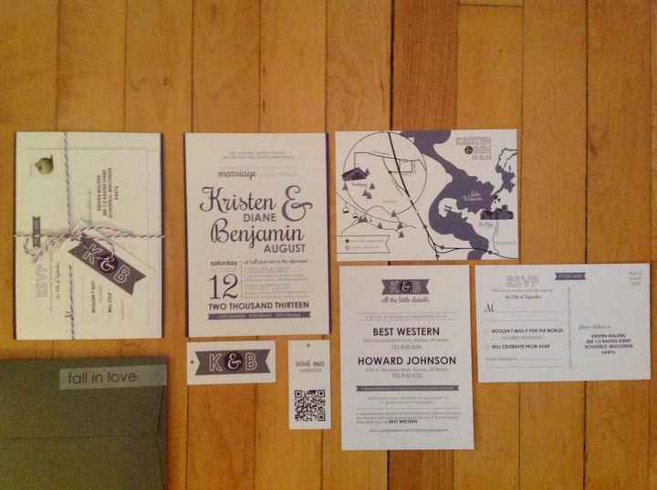 DIY Purple and Grey Invitations