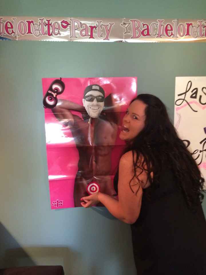 bach party last night! complete with p---- cake.......love my girls!