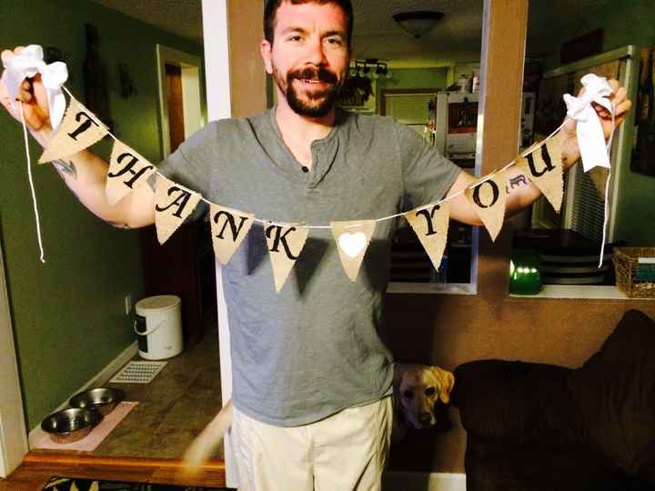 my DIY thank-you banner! it turned out so dang cute!