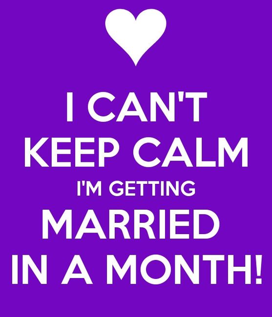 that moment when you realize youre getting married in one month....
