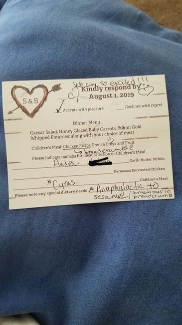 Meal cards and Invitiations. 3