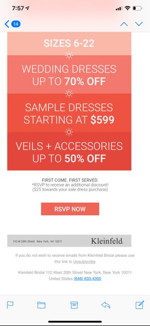 Kleinfeld Sample Sale - Aug 6 2