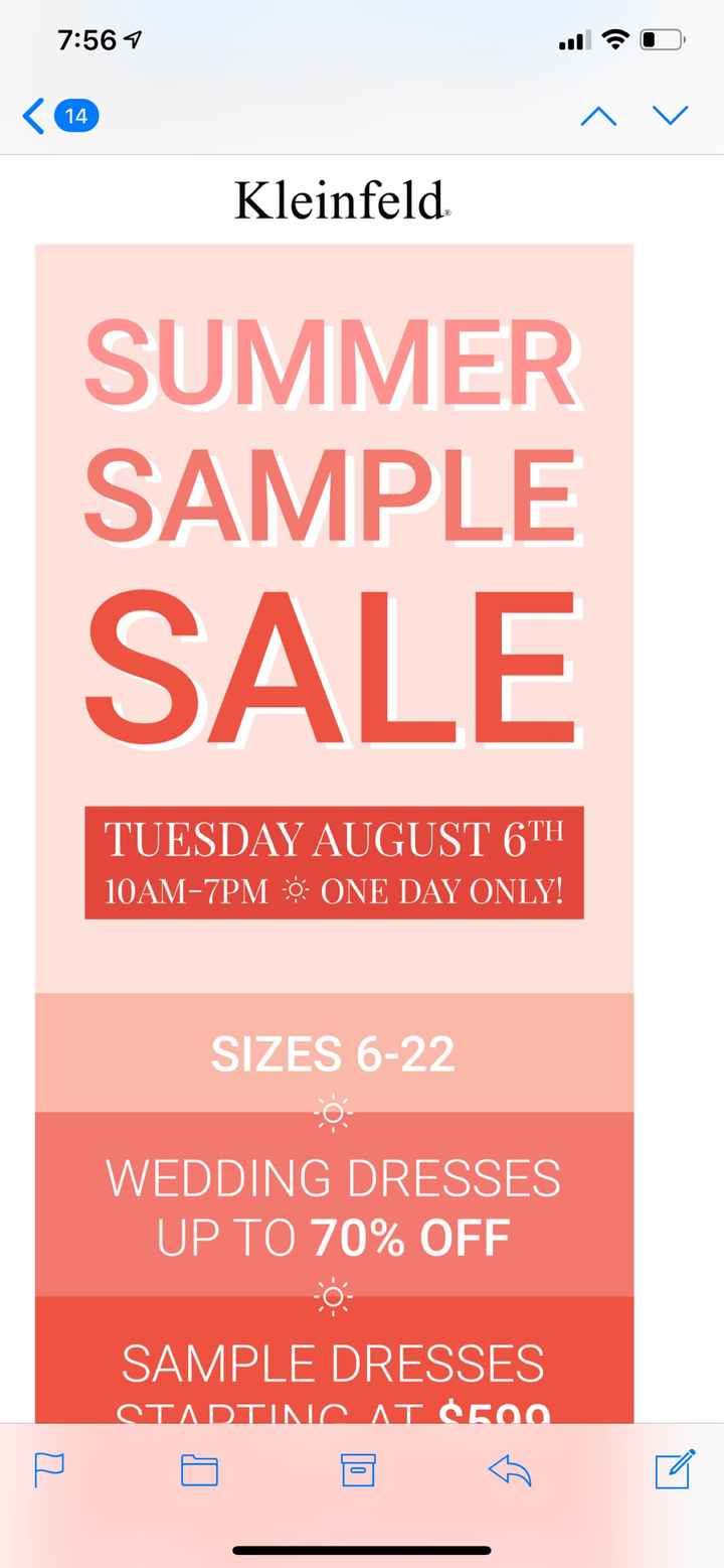 Kleinfeld Sample Sale - Aug 6 - 1
