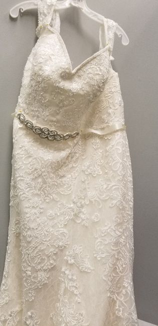 Ivory or White sash on white wedding dress? 1