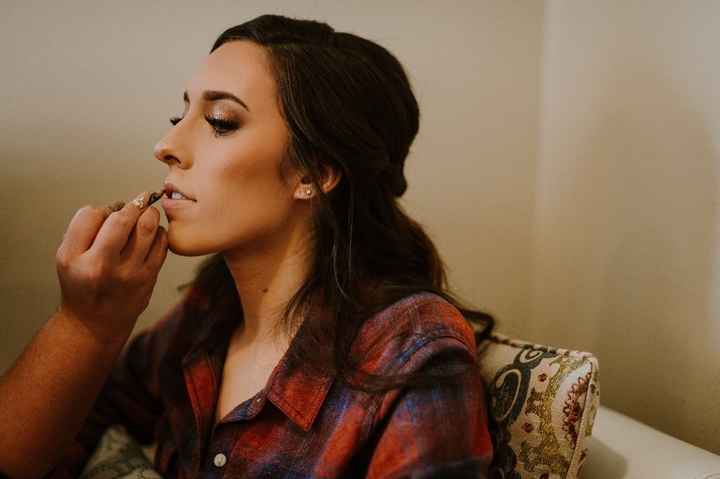 Getting my makeup done...