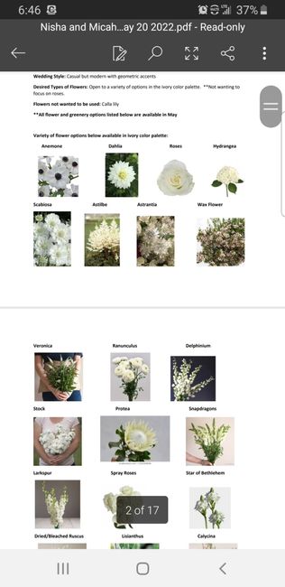 What is included in the florist proposal ? 1