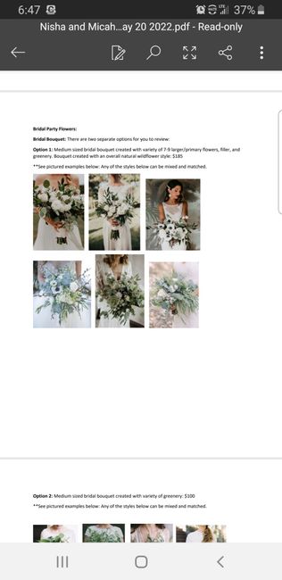 What is included in the florist proposal ? 2