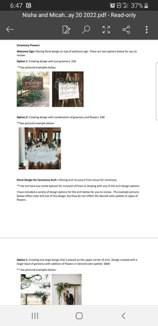 What is included in the florist proposal ? 4