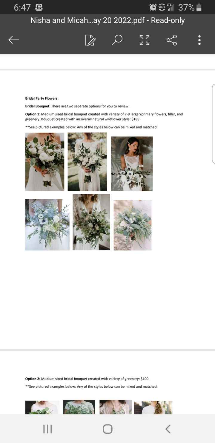 What is included in the florist proposal ? - 2
