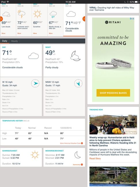 Just for fun: Post a screenshot of the weather forecast for your wedding day!