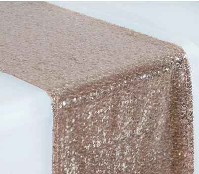 blush/rose gold table runner