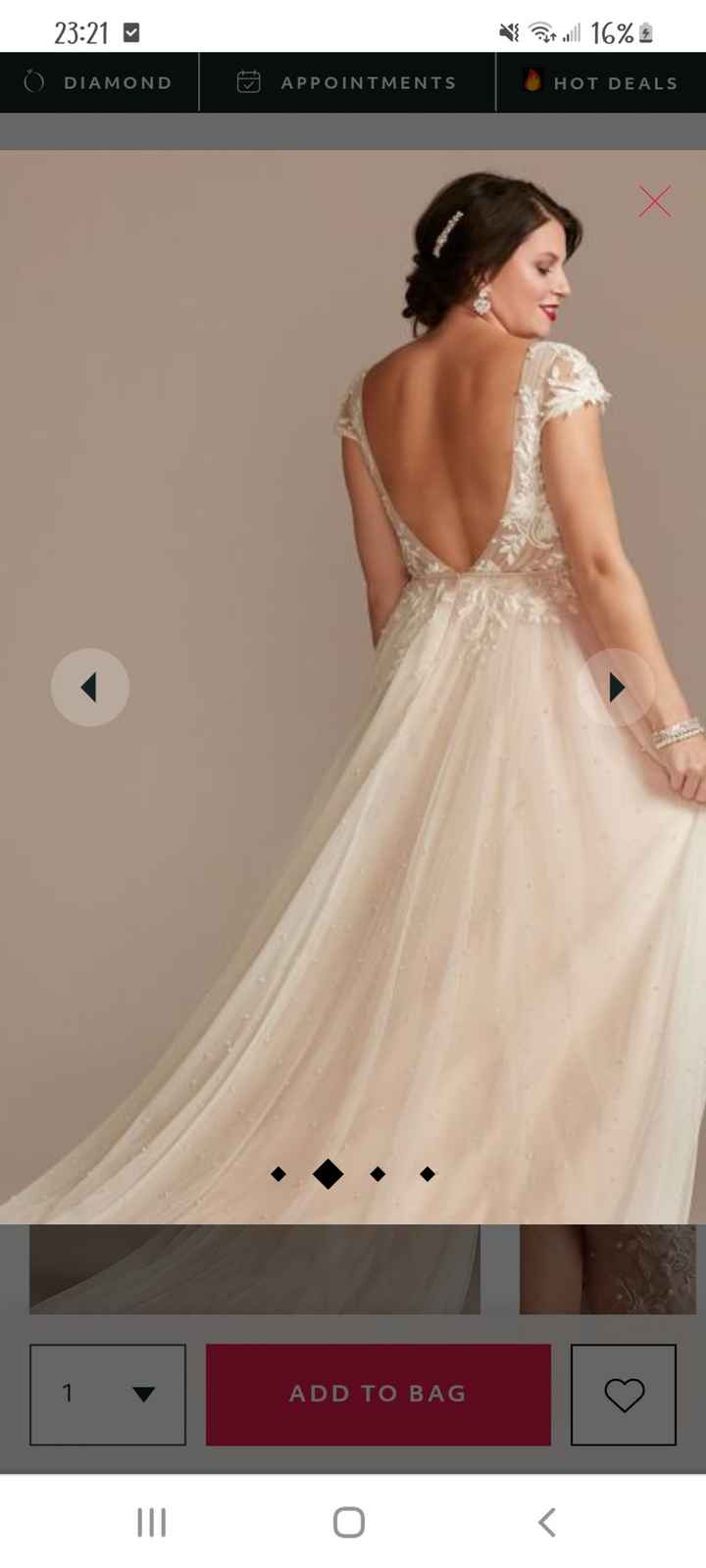 Dress too small (davids bridal) - 1
