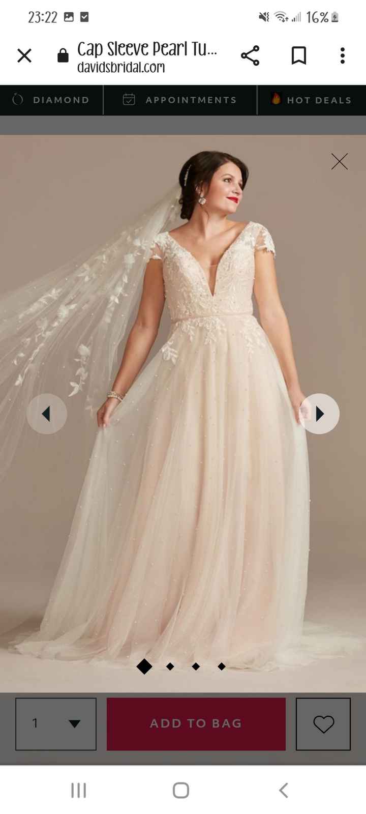 Dress too small (davids bridal) - 1