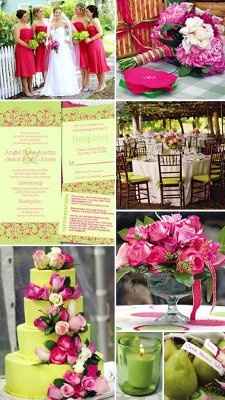 apple green and fuschia wedding