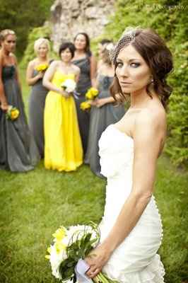 Long BM gowns during summer weddings