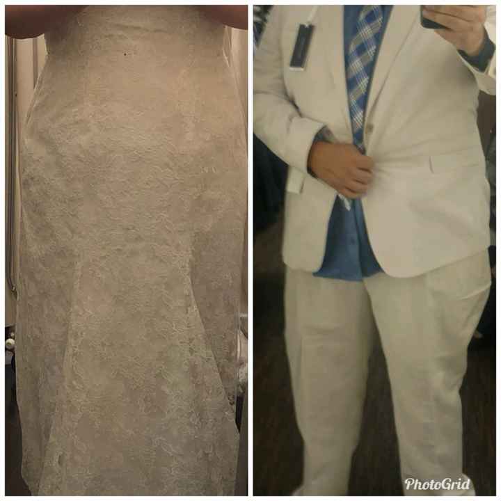 White linen suit & ivory dress? - 1
