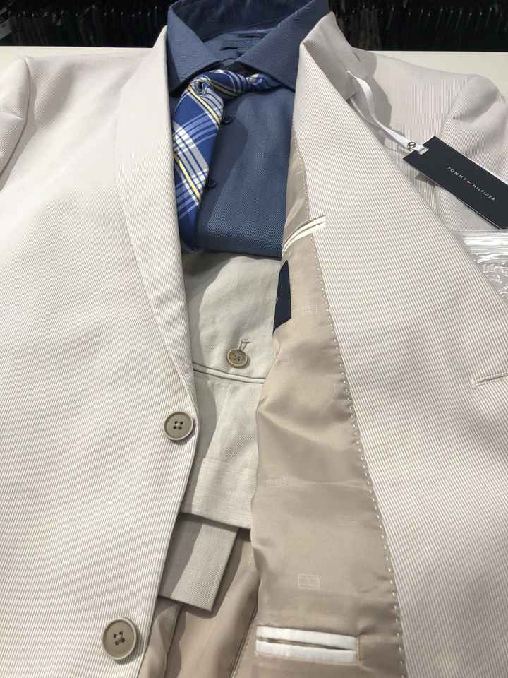 White linen suit & ivory dress? - 1