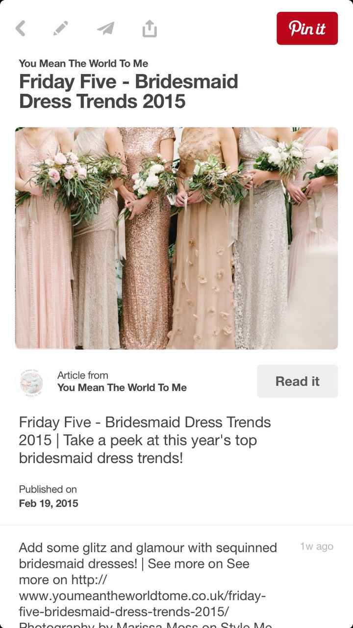Bridesmaid dresses- Same color different dresses.