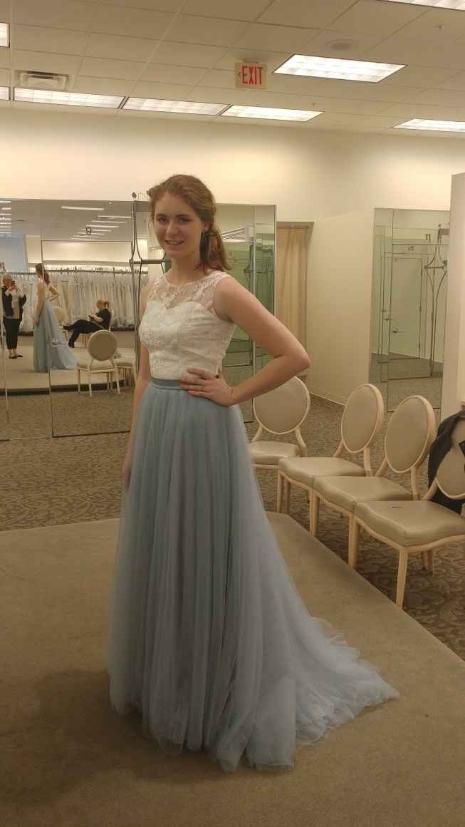 My blue wedding dress is finally in my possession!