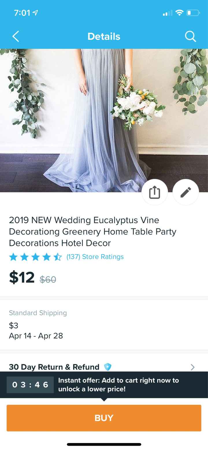 Best place for faux eucalyptus garland or just flowers - 2