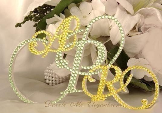 initials as a cake topper