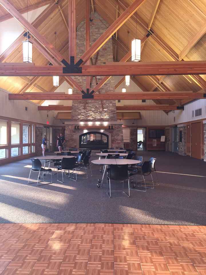 Rustic style with gold accents.