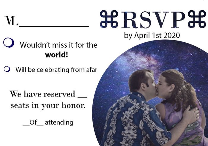 rsvp cards for the Desrocher wedding 2