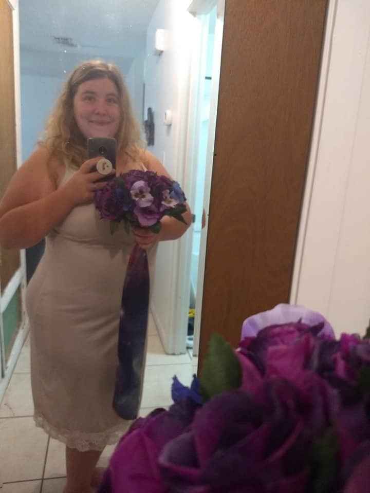 (Not my wedding dress!)