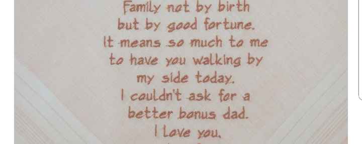 Wedding gift saying for step father/basically adoptive dad. - 1