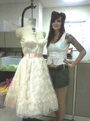 DIYed my centerpieces, cardbox, and MY DRESS!