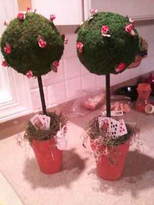 DIYed my centerpieces, cardbox, and MY DRESS!