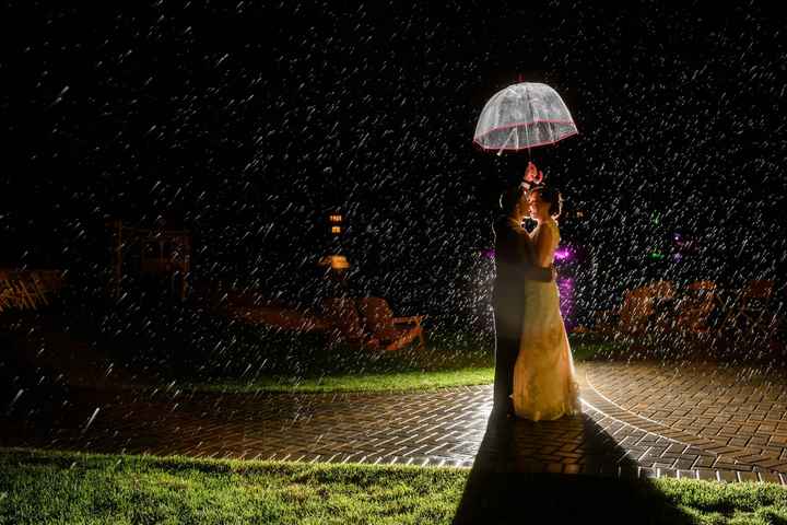 Let's see some pictures of your rainy wedding day!