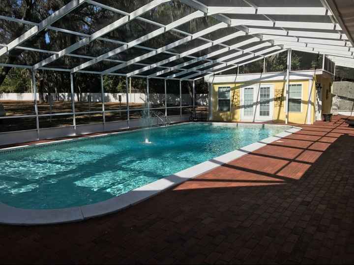 Reception venue with a pool